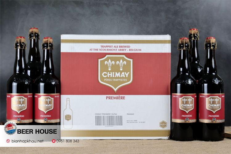 Thùng 12 chai bia Chimay đỏ 750ml