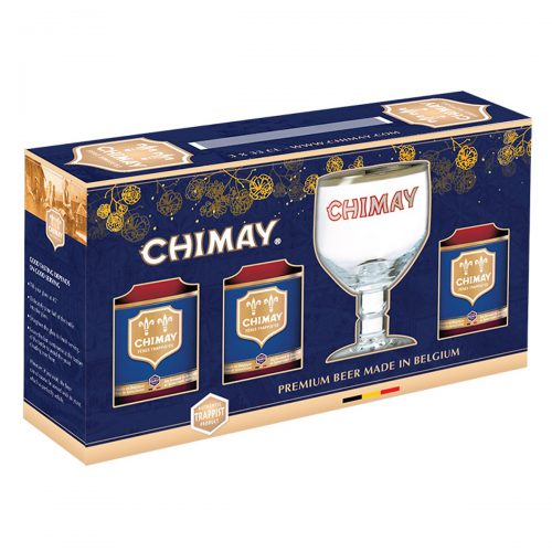 xách quà chimay xanh 3 chai 1 ly