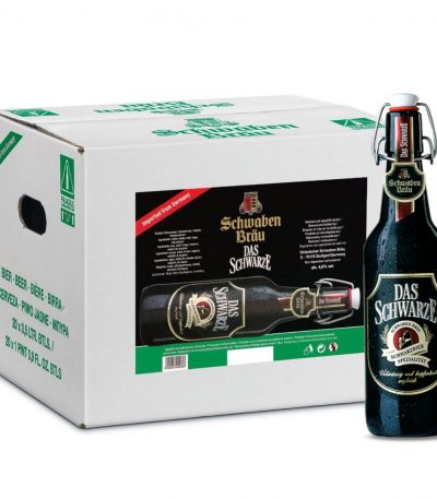 Bia Schwaben Bräu Das Schwarze 4.9% – Chai 500ml – Thùng 20 Chai