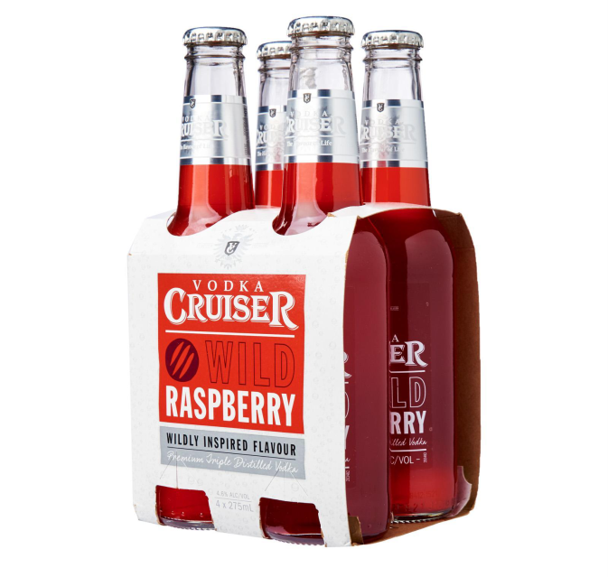 Lốc 4 chai Rượu Trái Cây Vodka Cruiser Wild Raspberry
