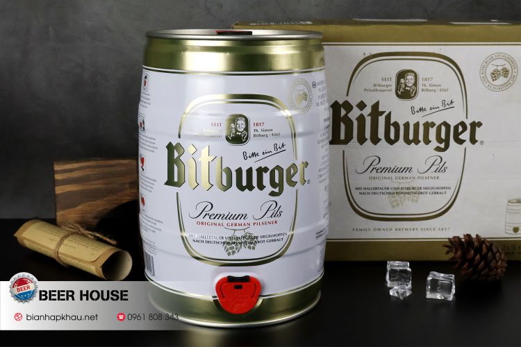 quy cách thùng 2 bom bitburger 5 lít