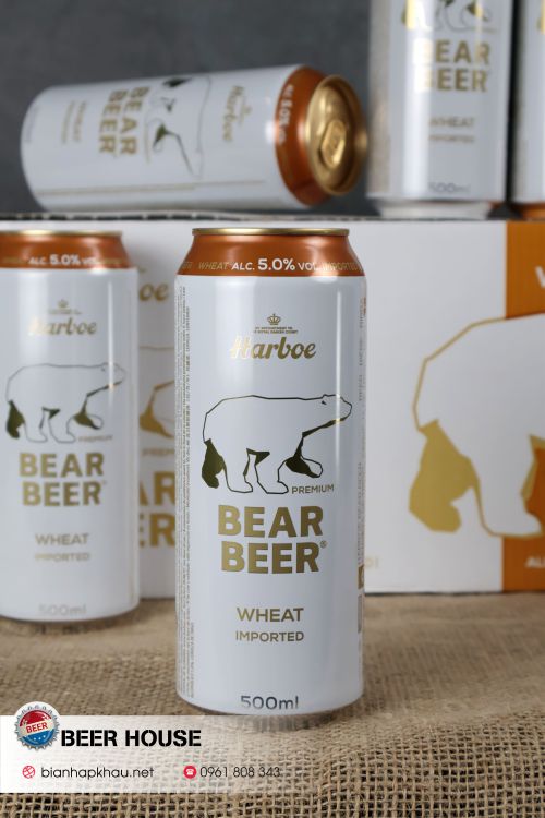 Lon bia gấu wheat 500ml nhập khẩu