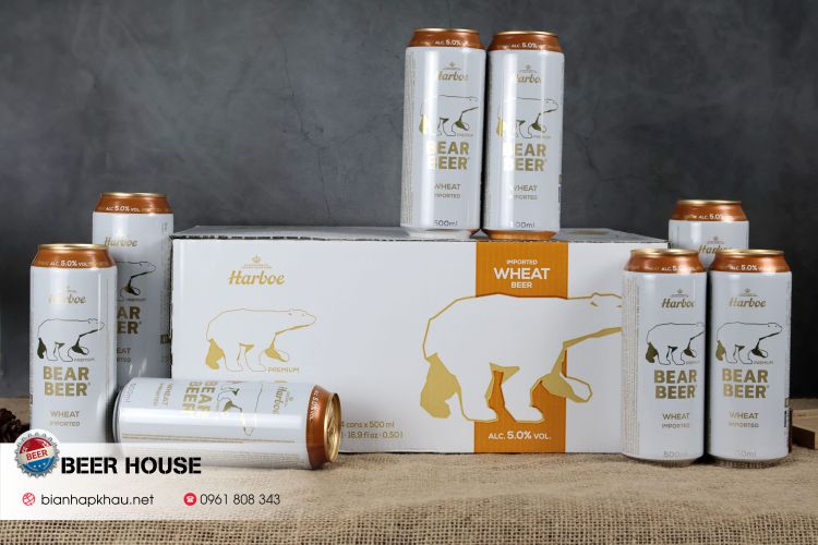 Thùng 24 lon bia gấu wheat 500ml