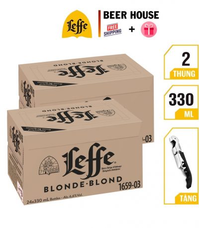combom 2 thùng leffe vàng chai