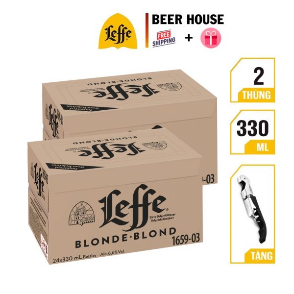 combom 2 thùng leffe vàng chai