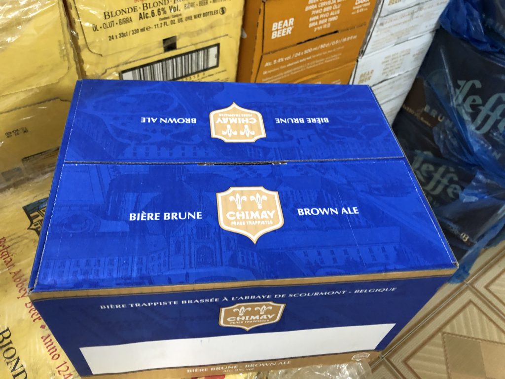 thùng bia chimay xanh 12 chai