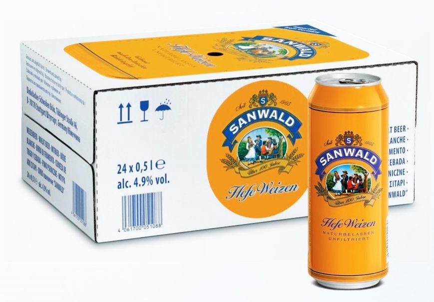 thùng 24 lon bia sanwald hefe 500ml