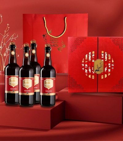 hộp quà 4 chai bia chimay đỏ 750ml