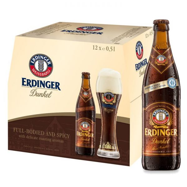 bia erdinger dunkel thùng 12 chai 500ml