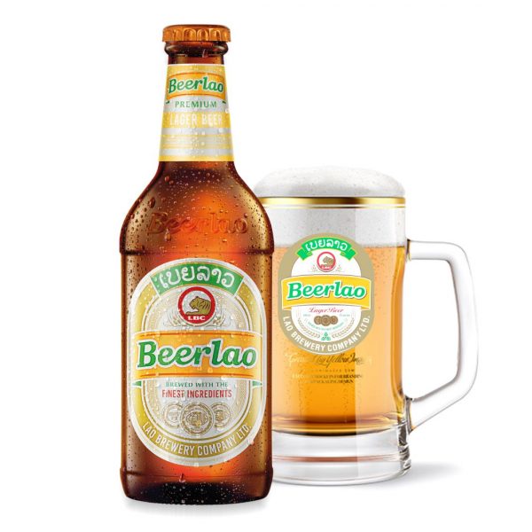 bia lào lager chai 330ml