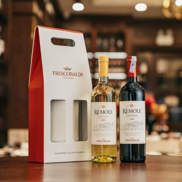Hộp 2 chai rượu vang đỏ - trắng Remole Toscana 2020 & Remole Toscana Bianco 2021
