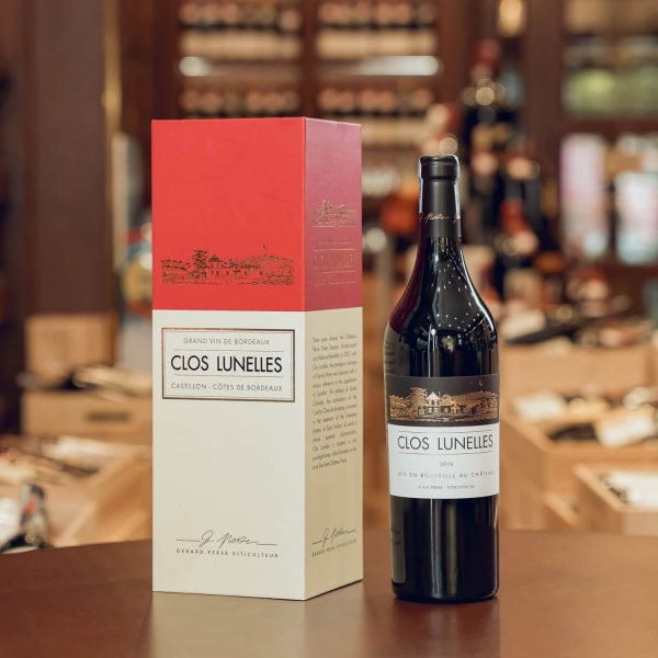 chai rượu vang đỏ Clos Lunelles 2016