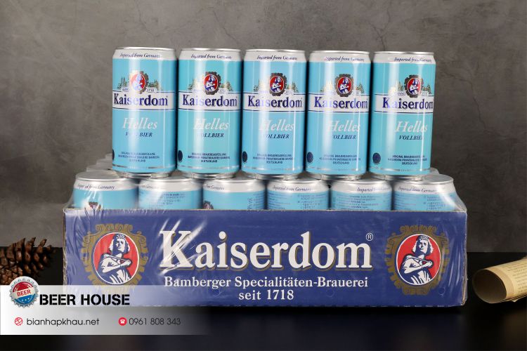 thùng 24 lon bia kaiserdom helles 250ml