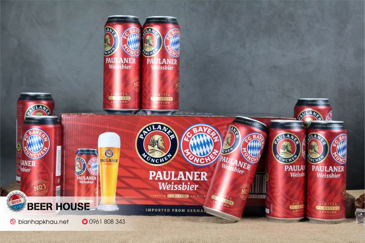 thùng 24 lon bia Paulaner weissbier limited