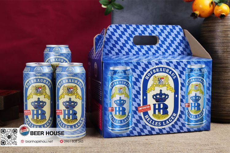 Hộp quà 12 lon bia HB Helles 500ml