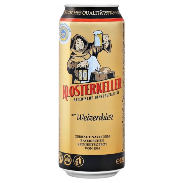 Bia Klosterkeller Weizenbier 5.4% - Lon 500ml - Thùng 24 Lon