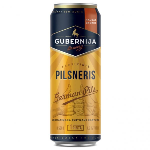 Bia Gubernija Pilsner 5% – Lon 568ml – Thùng 24 Lon